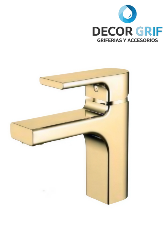 MEZCLADORA MONOCOMANDO P/LAVATORIO BAJO TORINO-1 BRONCE GOLD FRATELLI