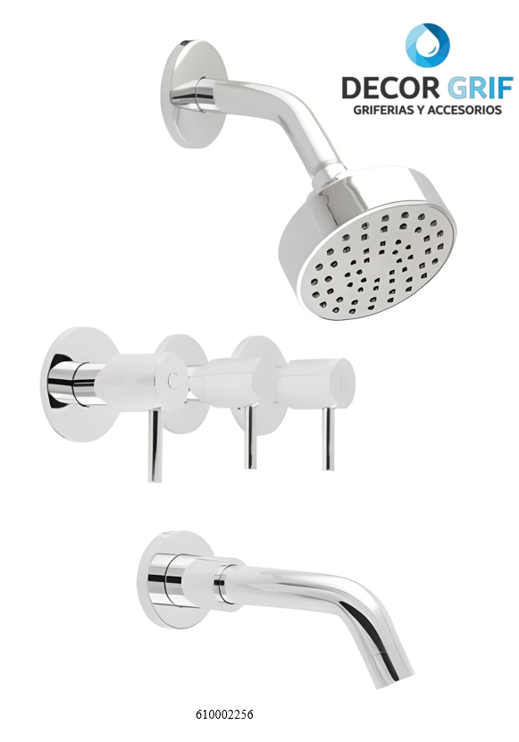 MEZCLADORA 8” DUCHA TINA MEMPHIS TREBOL