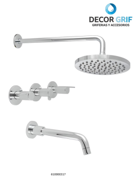MEZCLADORA 8” DUCHA TINA PIAVE TREBOL